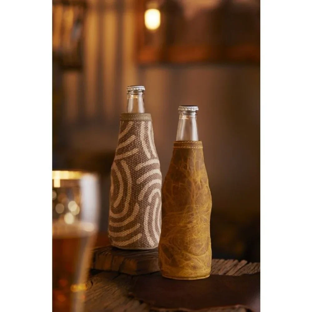 Myra Bag Beer Bottle Holder Leather - Picture 1 of 10